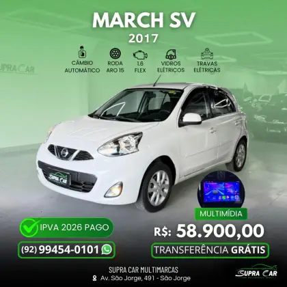 NISSAN MARCH 1.6 SV 16V FLEXSTART 4P XTRONIC NISSAN MARCH 1.6 SV 16V FLEXSTART 4P XTRONIC