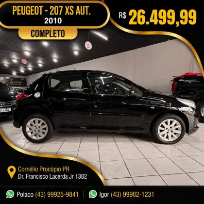PEUGEOT 207 1.6 XS 16V FLEX 4P AUTOMÁTICO PEUGEOT 207 1.6 XS 16V FLEX 4P AUTOMÁTICO