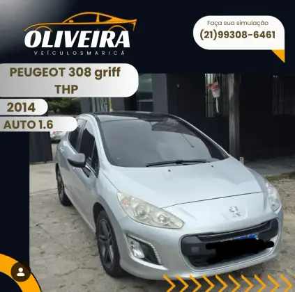 PEUGEOT 308 1.6 GRIFFE THP 16V GASOLINA 4P AUTOMÁTICO PEUGEOT 308 1.6 GRIFFE THP 16V GASOLINA 4P AUTOMÁTICO