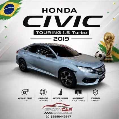 HONDA CIVIC 1.5 16V TURBO GASOLINA TOURING 4P CVT HONDA CIVIC 1.5 16V TURBO GASOLINA TOURING 4P CVT