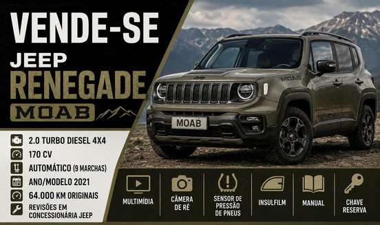 JEEP-RENEGADE-2.0 16V TURBO DIESEL MOAB 4P 4X4 AUTOMÁTICO JEEP-RENEGADE-2021