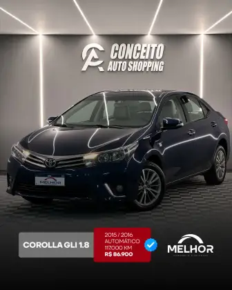 TOYOTA COROLLA 1.8 GLI 16V FLEX 4P AUTOMÁTICO TOYOTA COROLLA 1.8 GLI 16V FLEX 4P AUTOMÁTICO