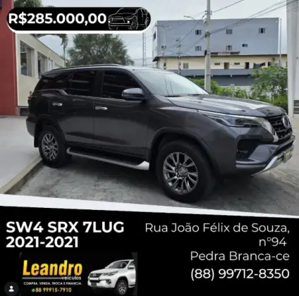 TOYOTA HILUX SW4 2.8 D-4D TURBO DIESEL SRX 7L 4X4 AUTOMÁTICO TOYOTA HILUX SW4 2.8 D-4D TURBO DIESEL SRX 7L 4X4 AUTOMÁTICO