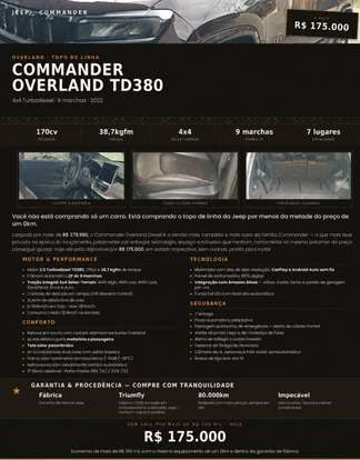 JEEP-COMMANDER-2.0 TD380 TURBO DIESEL OVERLAND AT9 JEEP-COMMANDER-2022
