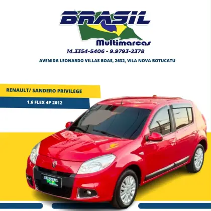 RENAULT SANDERO 1.6 PRIVILÉGE 16V FLEX 4P AUTOMÁTICO RENAULT SANDERO 1.6 PRIVILÉGE 16V FLEX 4P AUTOMÁTICO