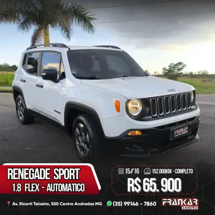 JEEP RENEGADE 1.8 16V FLEX SPORT 4P AUTOMÁTICO JEEP RENEGADE 1.8 16V FLEX SPORT 4P AUTOMÁTICO