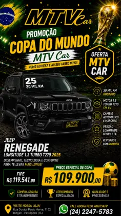 JEEP RENEGADE 1.3 T270 TURBO FLEX LONGITUDE AT6