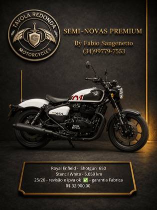 ROYAL ENFIELD SHOTGUN 650 STENCIL WHITE 
