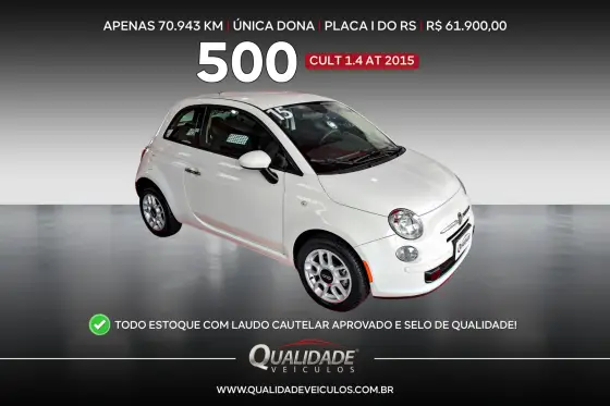 FIAT 500 1.4 CULT 8V FLEX 2P AUTOMATIZADO FIAT 500 1.4 CULT 8V FLEX 2P AUTOMATIZADO