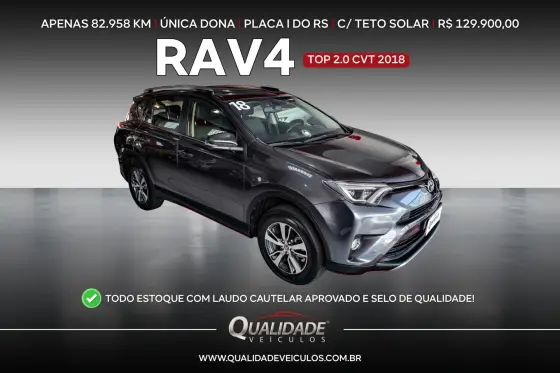 TOYOTA RAV4 2.0 TOP 4X2 16V GASOLINA 4P AUTOMÁTICO TOYOTA RAV4 2.0 TOP 4X2 16V GASOLINA 4P AUTOMÁTICO