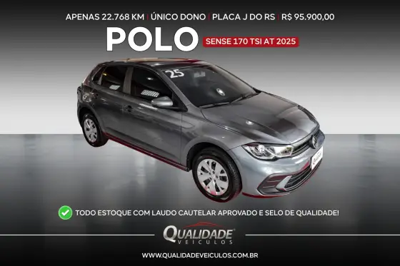 VOLKSWAGEN POLO 1.0 170 TSI SENSE AUTOMÁTICO VOLKSWAGEN POLO 1.0 170 TSI SENSE AUTOMÁTICO