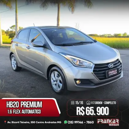 HYUNDAI HB20 1.6 PREMIUM 16V FLEX 4P AUTOMÁTICO HYUNDAI HB20 1.6 PREMIUM 16V FLEX 4P AUTOMÁTICO