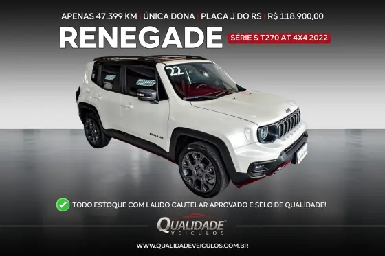JEEP RENEGADE 1.3 T270 TURBO FLEX S 4X4 AT9 JEEP RENEGADE 1.3 T270 TURBO FLEX S 4X4 AT9