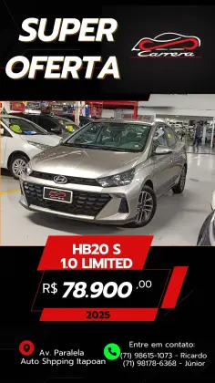 HYUNDAI HB20S 1.0 12V FLEX LIMITED PLUS MANUAL HYUNDAI HB20S 1.0 12V FLEX LIMITED PLUS MANUAL