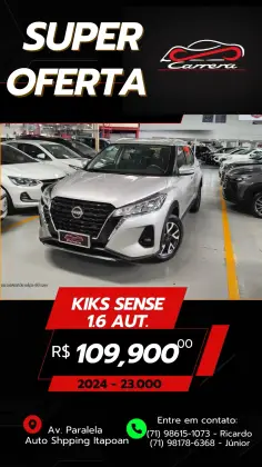 NISSAN KICKS 1.6 16V FLEXSTART SENSE XTRONIC NISSAN KICKS 1.6 16V FLEXSTART SENSE XTRONIC