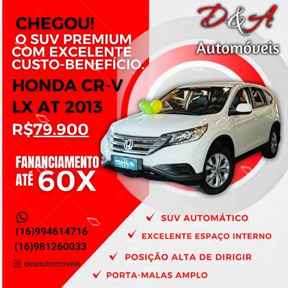 HONDA CRV 2.0 LX 4X2 16V FLEX 4P AUTOMÁTICO