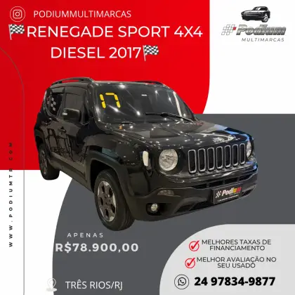 JEEP RENEGADE 2.0 16V TURBO DIESEL SPORT 4P 4X4 AUTOMÁTICO JEEP RENEGADE 2.0 16V TURBO DIESEL SPORT 4P 4X4 AUTOMÁTICO