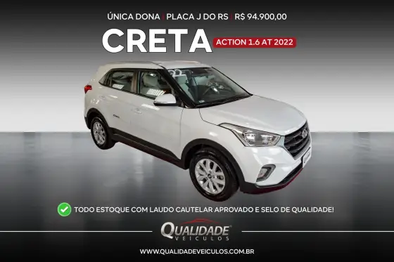 HYUNDAI CRETA 1.6 16V FLEX ACTION AUTOMÁTICO HYUNDAI CRETA 1.6 16V FLEX ACTION AUTOMÁTICO