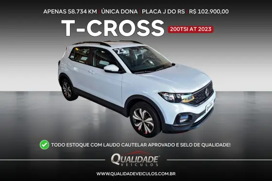 VOLKSWAGEN T-CROSS 1.0 200 TSI TOTAL FLEX SENSE AUTOMÁTICO VOLKSWAGEN T-CROSS 1.0 200 TSI TOTAL FLEX SENSE AUTOMÁTICO