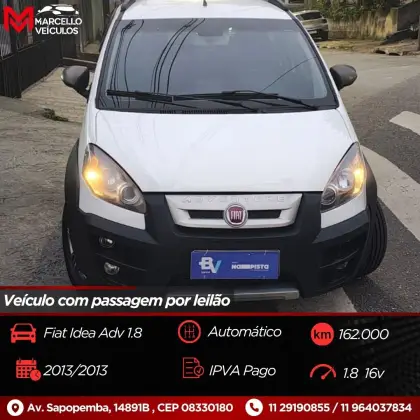 FIAT IDEA 1.8 MPI ADVENTURE 16V FLEX 4P AUTOMATIZADO FIAT IDEA 1.8 MPI ADVENTURE 16V FLEX 4P AUTOMATIZADO