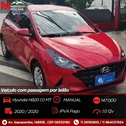 HYUNDAI HB20 1.0 12V FLEX SENSE MANUAL HYUNDAI HB20 1.0 12V FLEX SENSE MANUAL