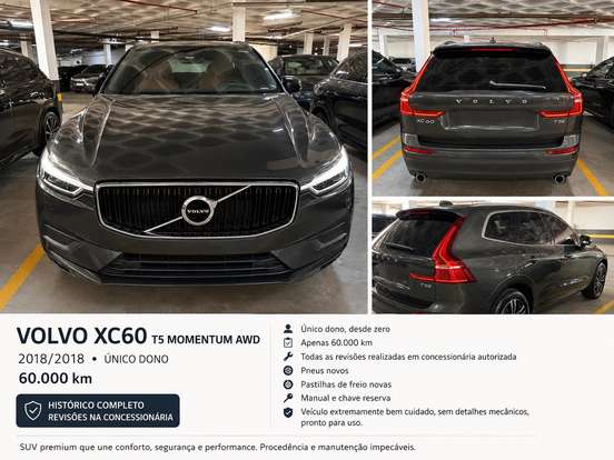 VOLVO-XC60-2.0 T5 GASOLINA MOMENTUM AWD GEARTRONIC VOLVO-XC60-2018