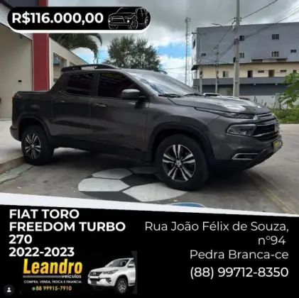 FIAT TORO 1.3 TURBO 270 FLEX FREEDOM AT6 FIAT TORO 1.3 TURBO 270 FLEX FREEDOM AT6