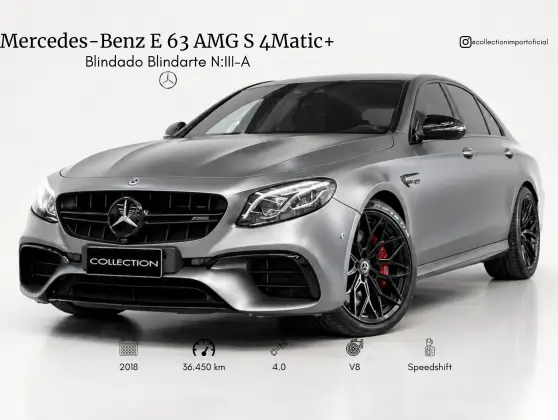MERCEDES-BENZ E 63 AMG 4.0 V8 TURBO GASOLINA S 4MATIC+ SPEEDSHIFT MERCEDES-BENZ E 63 AMG 4.0 V8 TURBO GASOLINA S 4MATIC+ SPEEDSHIFT