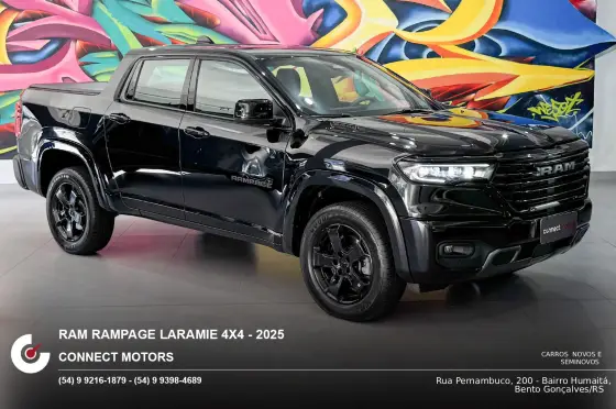 RAM RAMPAGE 2.0 HURRICANE 4 TURBO GASOLINA LARAMIE 4X4 AUTOMÁTICO RAM RAMPAGE 2.0 HURRICANE 4 TURBO GASOLINA LARAMIE 4X4 AUTOMÁTICO