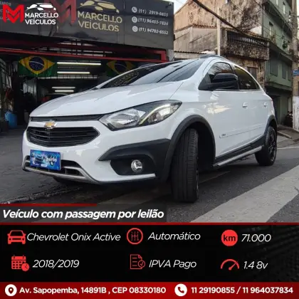 CHEVROLET ONIX 1.4 MPFI ACTIV 8V FLEX 4P AUTOMÁTICO