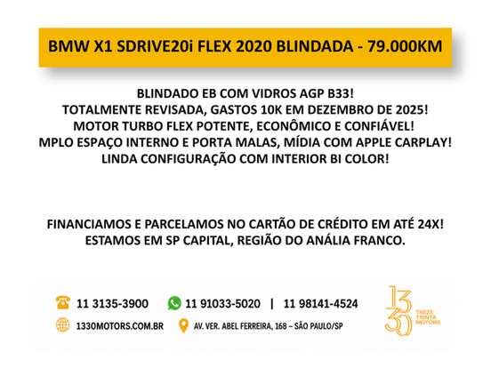 BMW-X1-2.0 16V TURBO ACTIVEFLEX SDRIVE20I 4P AUTOMÁTICO BMW-X1-2019