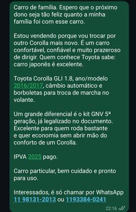 TOYOTA COROLLA 1.8 GLI 16V FLEX 4P AUTOMÁTICO