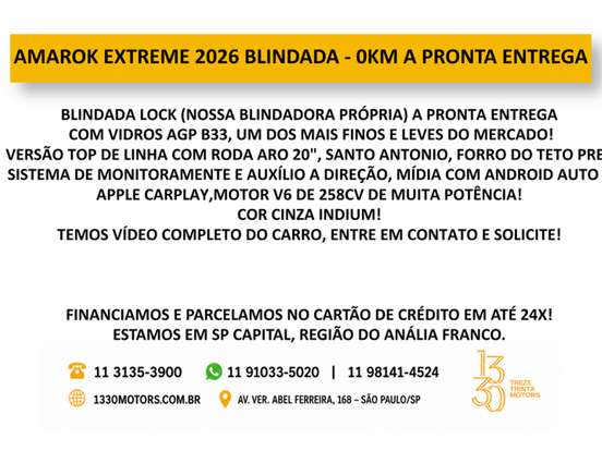 VOLKSWAGEN-AMAROK-3.0 V6 TDI DIESEL EXTREME CD 4MOTION AUTOMÁTICO VOLKSWAGEN-AMAROK-2025