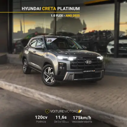 HYUNDAI CRETA 1.0 TGDI FLEX PLATINUM AUTOMÁTICO HYUNDAI CRETA 1.0 TGDI FLEX PLATINUM AUTOMÁTICO
