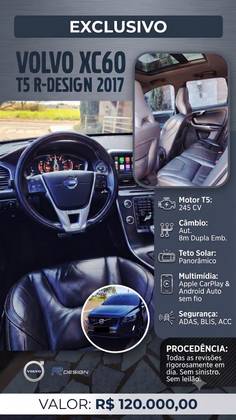 VOLVO XC60 2.0 T5 R-DESIGN GASOLINA 4P AUTOMÁTICO