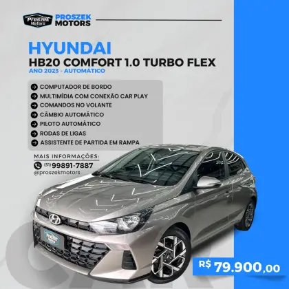 HYUNDAI HB20 1.0 TGDI FLEX COMFORT AUTOMÁTICO HYUNDAI HB20 1.0 TGDI FLEX COMFORT AUTOMÁTICO