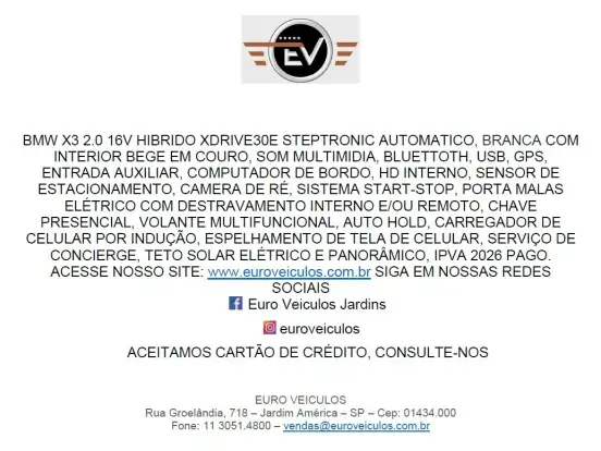 BMW-X3-2.0 16V HÍBRIDO XDRIVE30E STEPTRONIC BMW-X3-2020