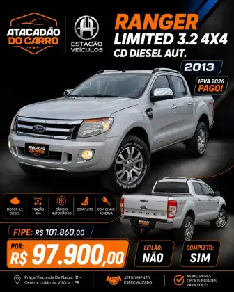 FORD RANGER 3.2 LIMITED 4X4 CD 20V DIESEL 4P AUTOMÁTICO