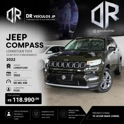 JEEP COMPASS 1.3 T270 TURBO FLEX LONGITUDE AT6