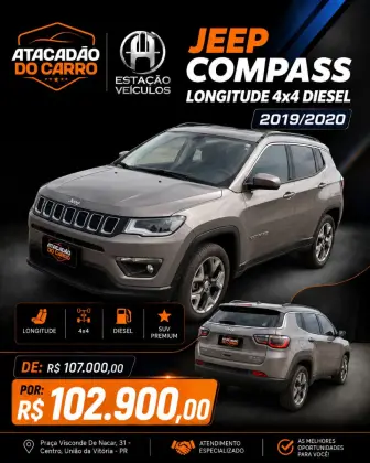 JEEP COMPASS 2.0 16V DIESEL LONGITUDE 4X4 AUTOMÁTICO JEEP COMPASS 2.0 16V DIESEL LONGITUDE 4X4 AUTOMÁTICO