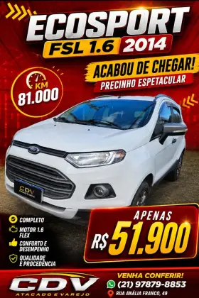 FORD ECOSPORT 1.6 FREESTYLE 16V FLEX 4P MANUAL FORD ECOSPORT 1.6 FREESTYLE 16V FLEX 4P MANUAL