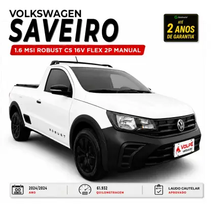 VOLKSWAGEN SAVEIRO 1.6 MSI ROBUST CS 16V FLEX 2P MANUAL VOLKSWAGEN SAVEIRO 1.6 MSI ROBUST CS 16V FLEX 2P MANUAL