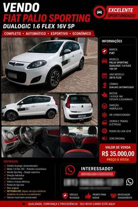 FIAT PALIO 1.6 MPI SPORTING 16V FLEX 4P AUTOMATIZADO
