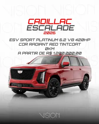 CADILLAC ESCALADE 6.2 V8 GASOLINA ESV SPORT PLATINUM 4WD AUTOMÁTICO CADILLAC ESCALADE 6.2 V8 GASOLINA ESV SPORT PLATINUM 4WD AUTOMÁTICO
