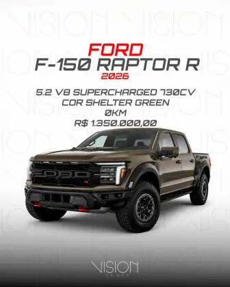 FORD F-150 5.2 V8 SUPERCHARGED GASOLINA RAPTOR CD 4X4 AUTOMÁTICO FORD F-150 5.2 V8 SUPERCHARGED GASOLINA RAPTOR CD 4X4 AUTOMÁTICO