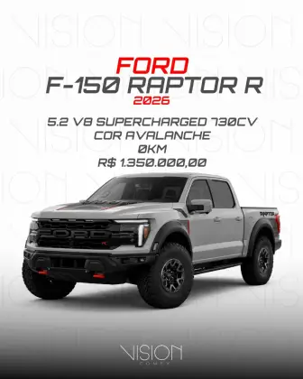 FORD F-150 5.2 V8 SUPERCHARGED GASOLINA RAPTOR CD 4X4 AUTOMÁTICO FORD F-150 5.2 V8 SUPERCHARGED GASOLINA RAPTOR CD 4X4 AUTOMÁTICO