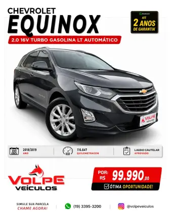 CHEVROLET EQUINOX 2.0 16V TURBO GASOLINA LT AUTOMÁTICO CHEVROLET EQUINOX 2.0 16V TURBO GASOLINA LT AUTOMÁTICO