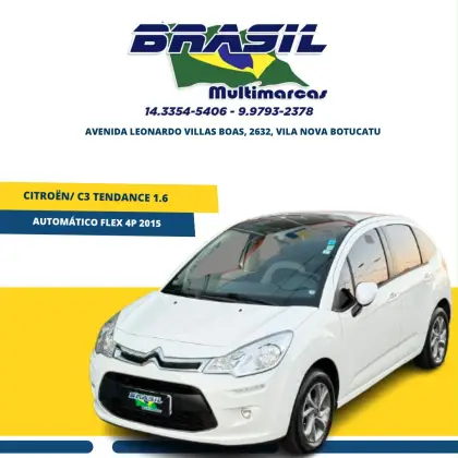 CITROËN C3 1.6 TENDANCE 16V FLEX 4P AUTOMÁTICO CITROËN C3 1.6 TENDANCE 16V FLEX 4P AUTOMÁTICO