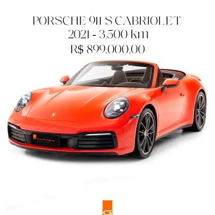PORSCHE 911 3.0 24V H6 GASOLINA CARRERA S CABRIOLET PDK PORSCHE 911 3.0 24V H6 GASOLINA CARRERA S CABRIOLET PDK