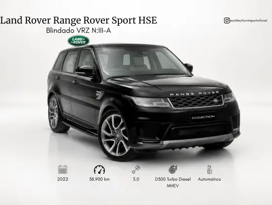 LAND ROVER RANGE ROVER SPORT 3.0 D300 TURBO DIESEL MHEV HSE AUTOMÁTICO LAND ROVER RANGE ROVER SPORT 3.0 D300 TURBO DIESEL MHEV HSE AUTOMÁTICO